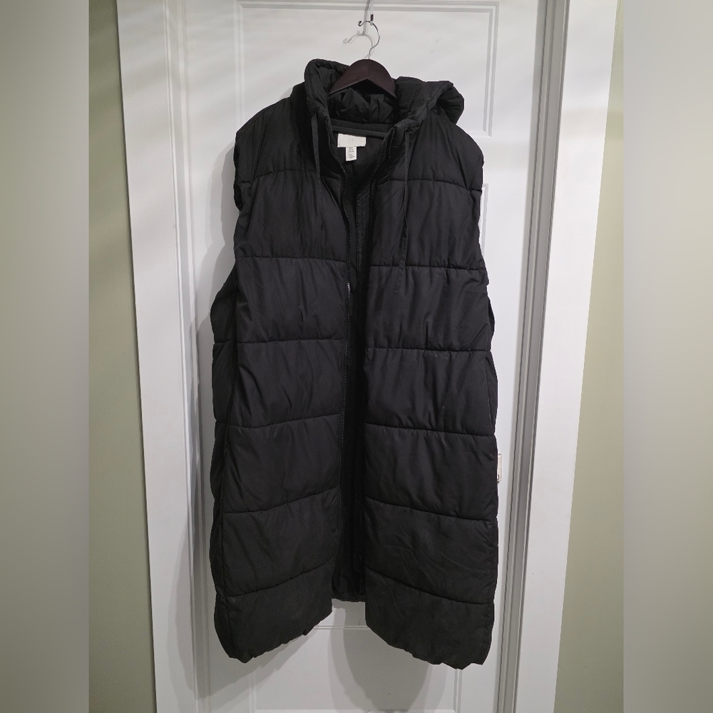 Black Puffer Vest with Hood